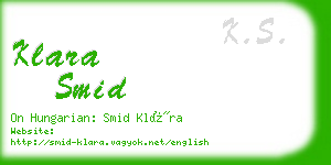 klara smid business card